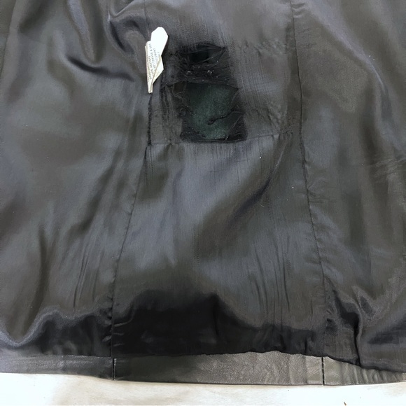 Vintage black leather midi coat single breasted 90s y2k trench blazer jacket - Picture 10 of 10